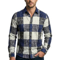 Men’s Button Up Shirt – Long Sleeve Plaid Pattern