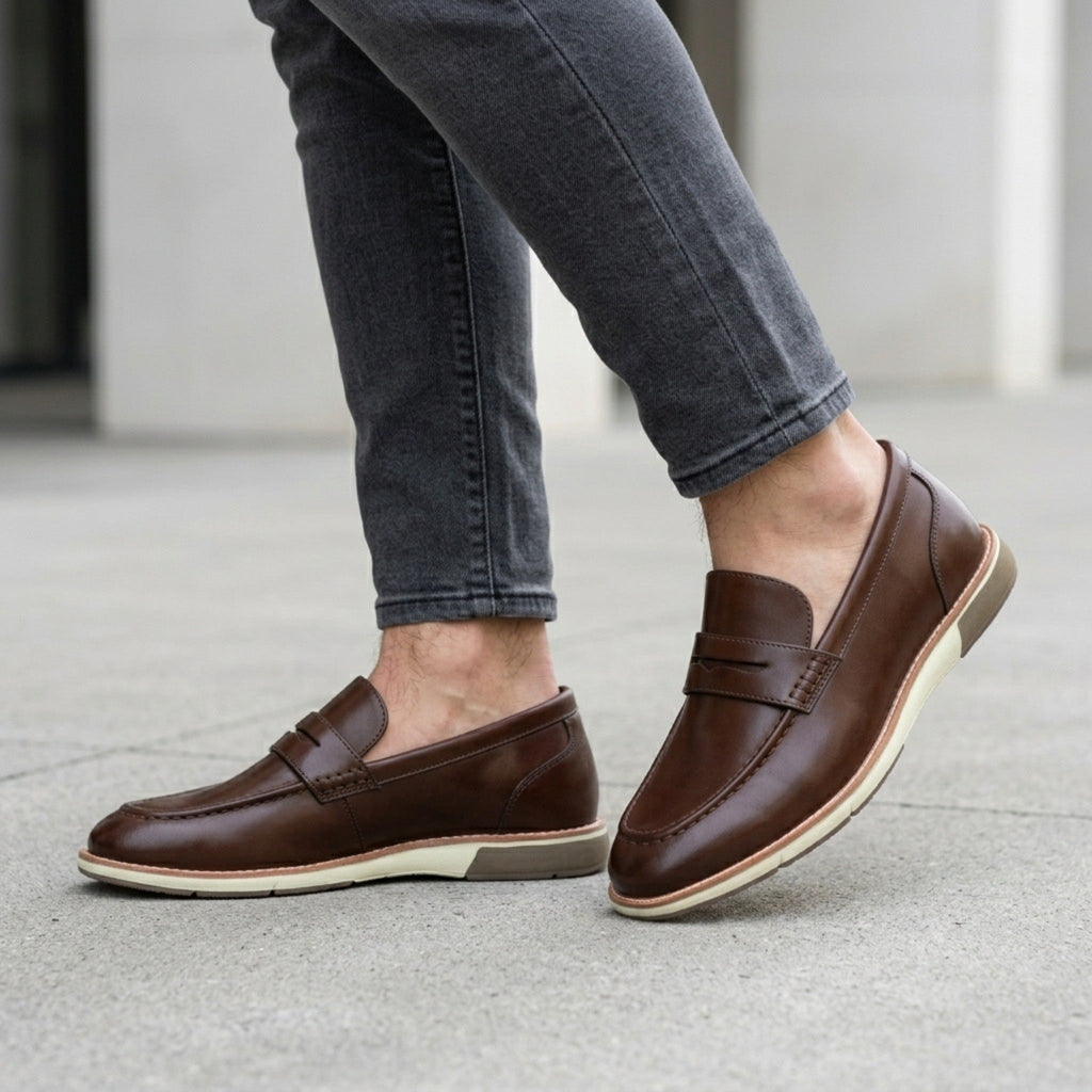 Men’s Penny Loafer Shoes – Slip-On Low Top