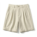 Men’s Pleated Mid Waist Shorts – Straight Leg Tailored