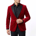 Men’s Vintage Velvet Solid Colour Blazer – Regular Standard Fit Single Breasted One Button