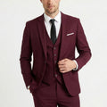 Men’s Tailored Fit 3-Piece Suit – Single Breasted Two Buttons Notch Lapel