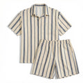 Men’s Striped Two Piece Set – Short Sleeve Shirt and Shorts